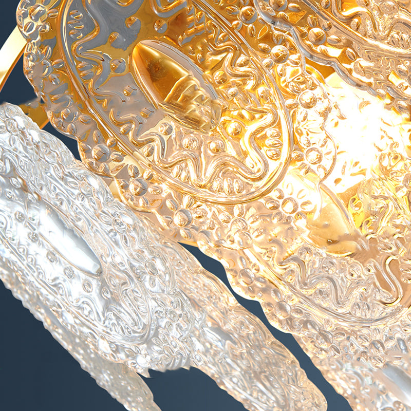 2 Lichter Glaswand Licht moderner Stil Geometrischer Wandmontage Leuchte in Gold