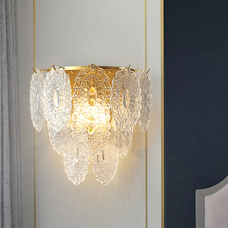 2 Lichter Glaswand Licht moderner Stil Geometrischer Wandmontage Leuchte in Gold