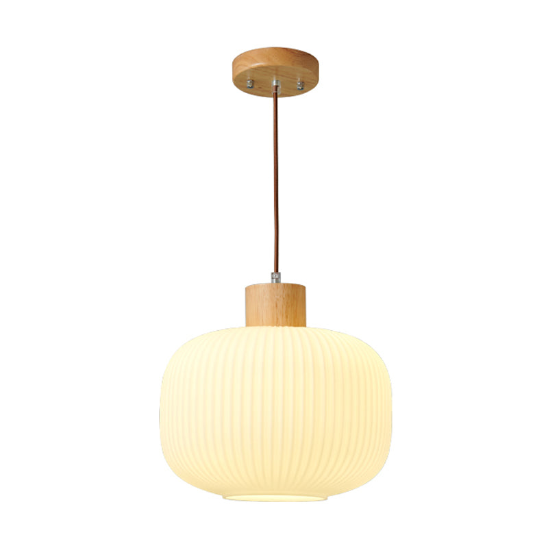 Pendre géométrique en bois en bois de style artistique moderne lampe suspendue intérieure en rondins