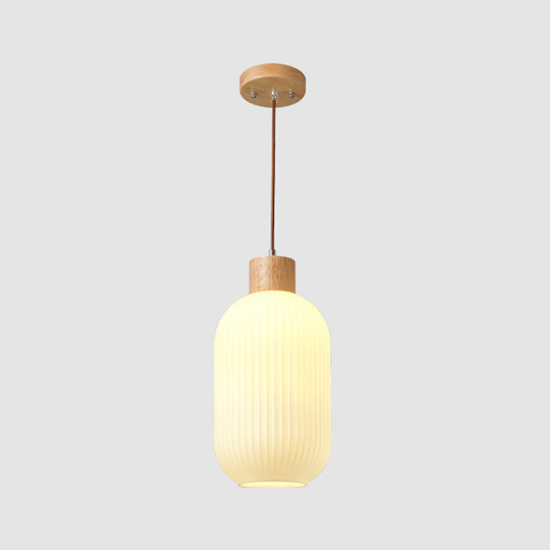 Pendre géométrique en bois en bois de style artistique moderne lampe suspendue intérieure en rondins