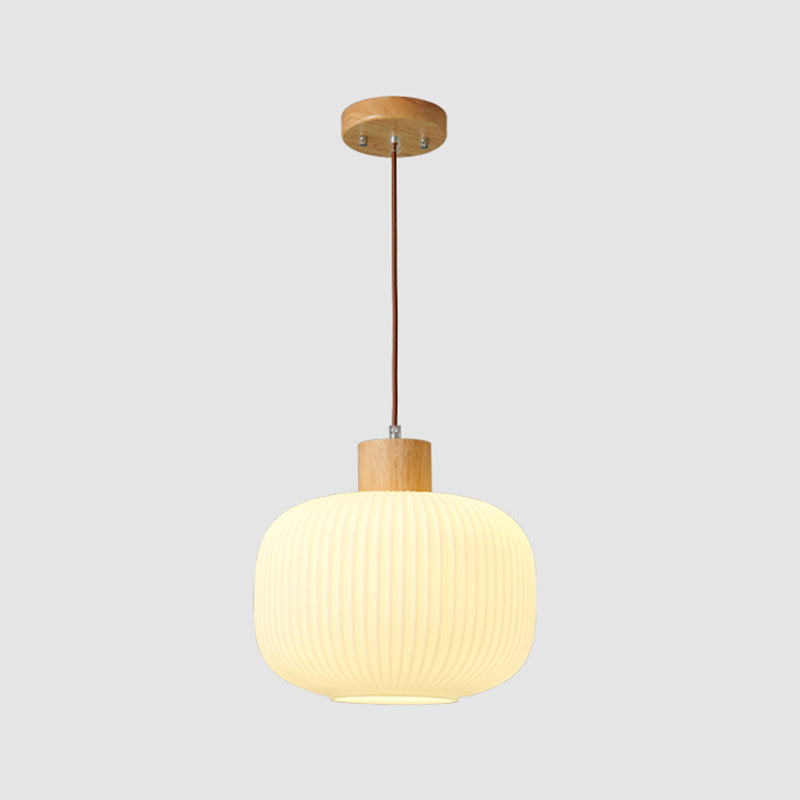 Pendre géométrique en bois en bois de style artistique moderne lampe suspendue intérieure en rondins