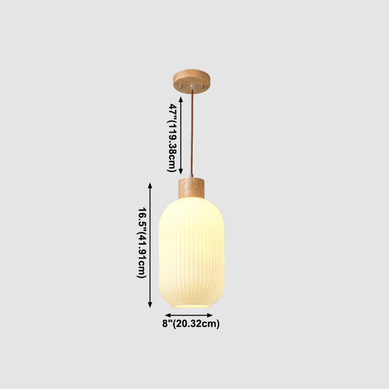 Pendre géométrique en bois en bois de style artistique moderne lampe suspendue intérieure en rondins