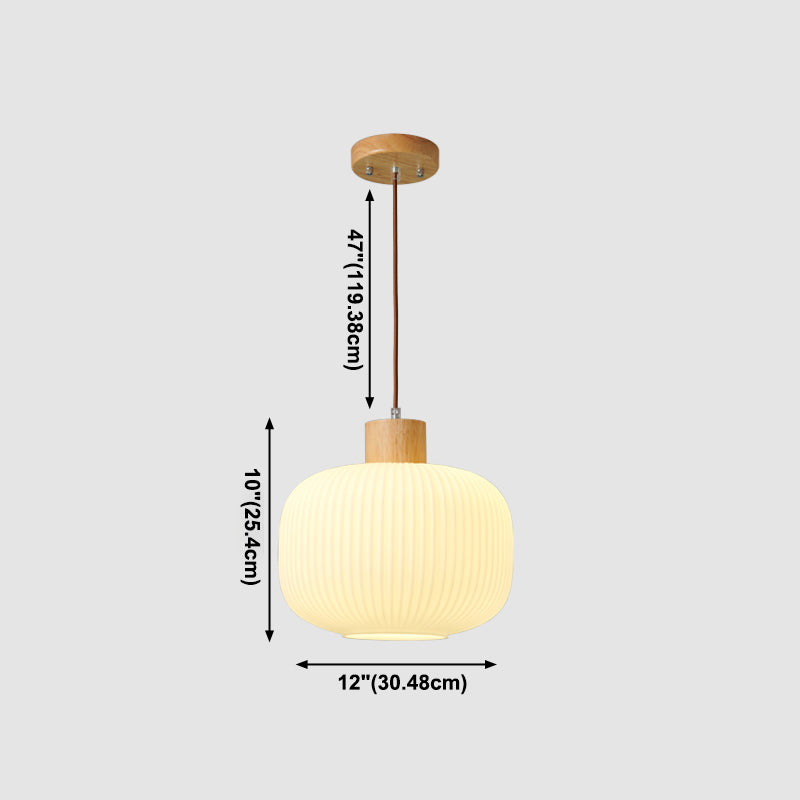 Pendre géométrique en bois en bois de style artistique moderne lampe suspendue intérieure en rondins