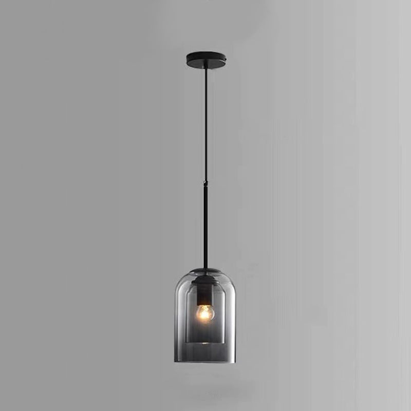 Double Glass Indoor Pendant Light in Modern Creative Style Wrought Iron Hanging Lamp