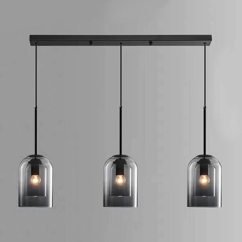 Double Glass Indoor Pendant Light in Modern Creative Style Wrought Iron Hanging Lamp