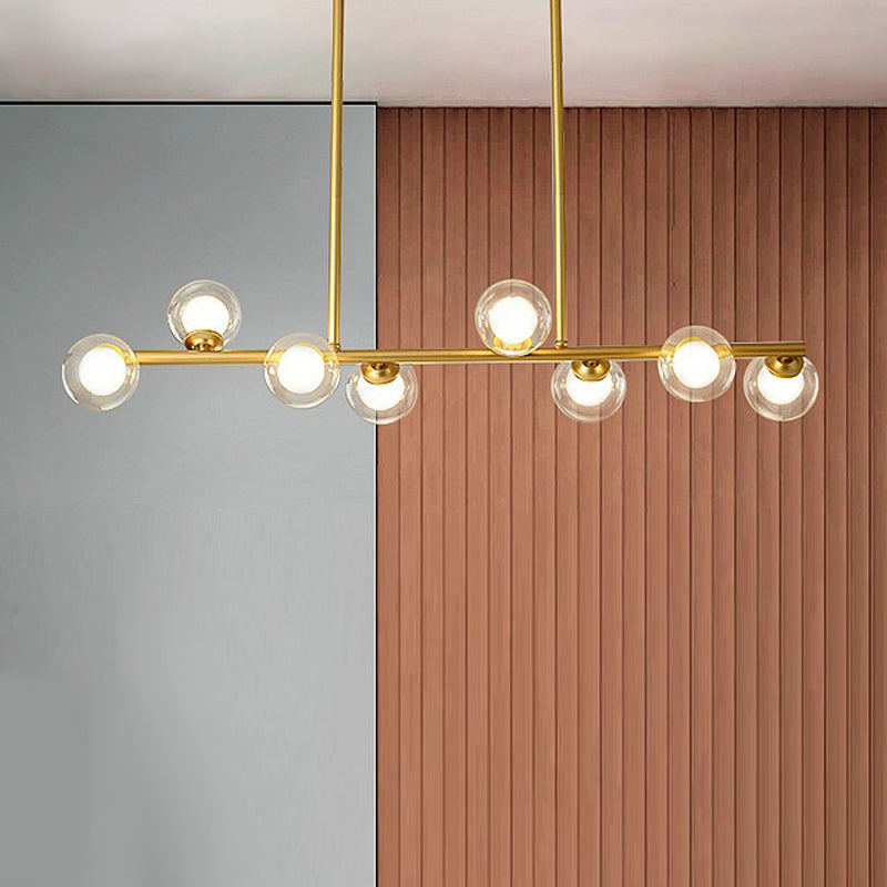 Nordic Modern Island Lighting Glass Chandelier Light Fixture for Dining Room