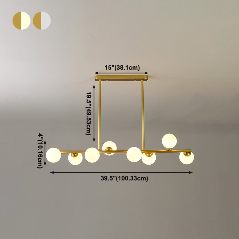 Nordic Modern Island Lighting Glass Chandelier Light Fixture for Dining Room