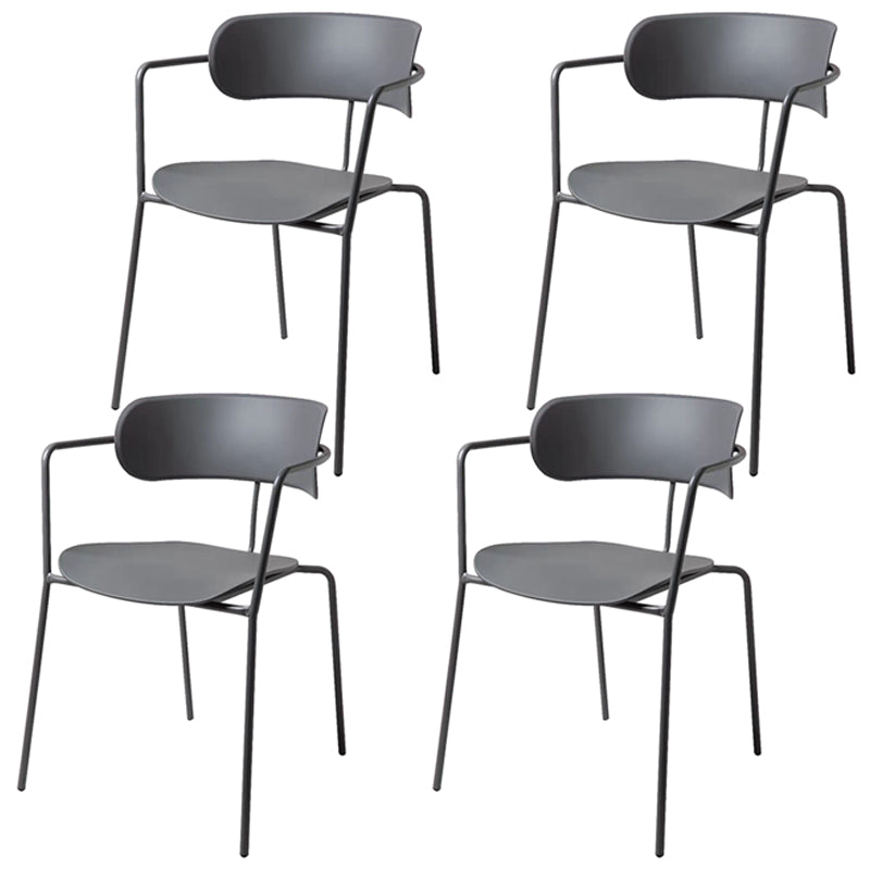 Chaise de salle à manger de style contemporain, chaise d'appoint de cuisine à bras ouvert avec pieds en métal