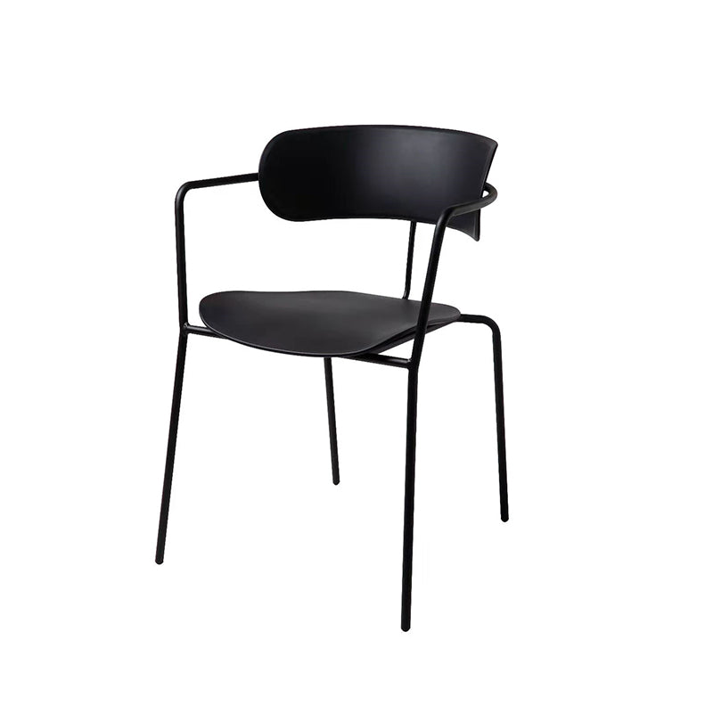 Chaise de salle à manger de style contemporain, chaise d'appoint de cuisine à bras ouvert avec pieds en métal