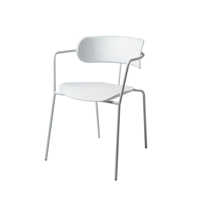 Chaise de salle à manger de style contemporain, chaise d'appoint de cuisine à bras ouvert avec pieds en métal