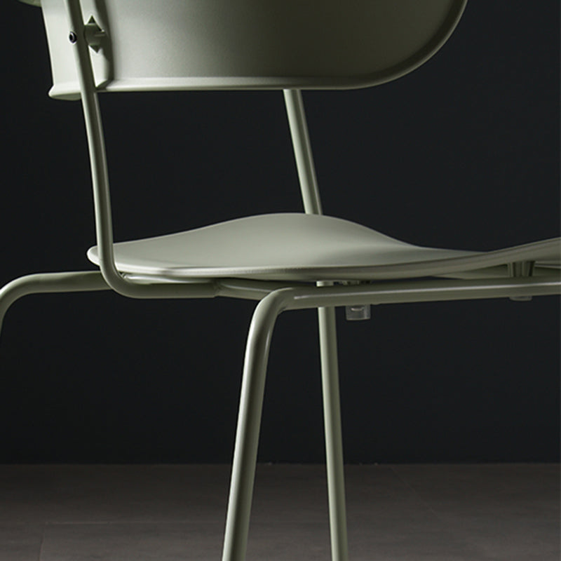 Chaise de salle à manger de style contemporain, chaise d'appoint de cuisine à bras ouvert avec pieds en métal
