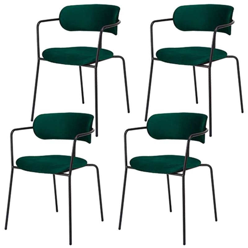 Chaise de salle à manger de style contemporain, chaise d'appoint de cuisine à bras ouvert avec pieds en métal