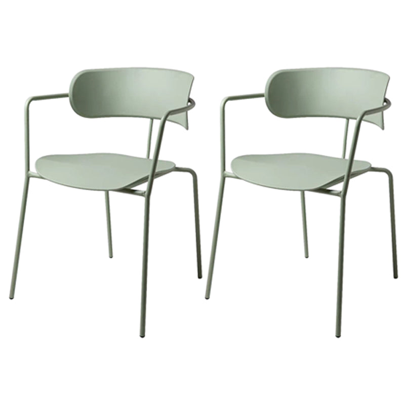 Chaise de salle à manger de style contemporain, chaise d'appoint de cuisine à bras ouvert avec pieds en métal