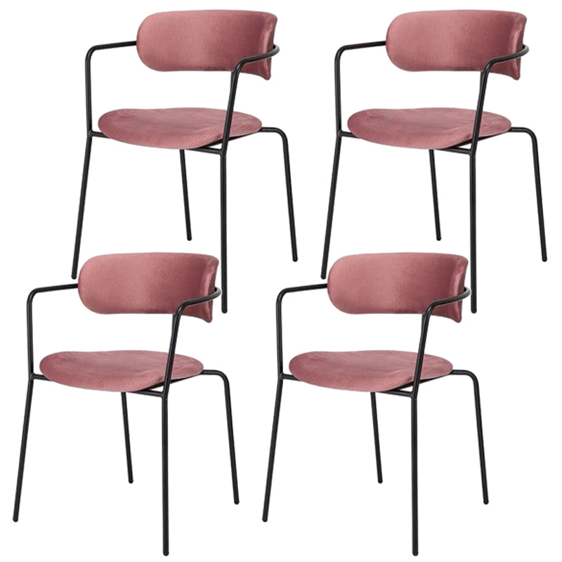 Chaise de salle à manger de style contemporain, chaise d'appoint de cuisine à bras ouvert avec pieds en métal