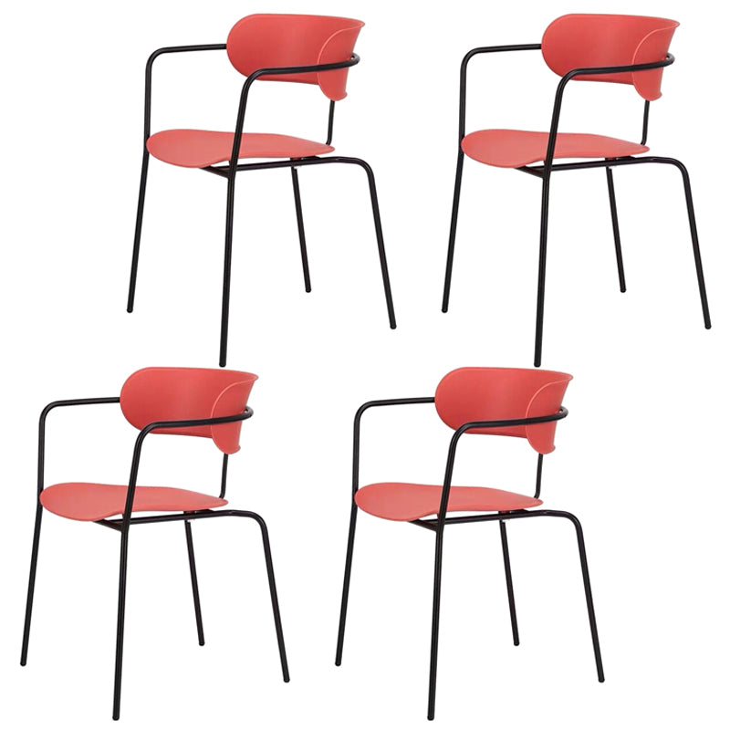 Chaise de salle à manger de style contemporain, chaise d'appoint de cuisine à bras ouvert avec pieds en métal