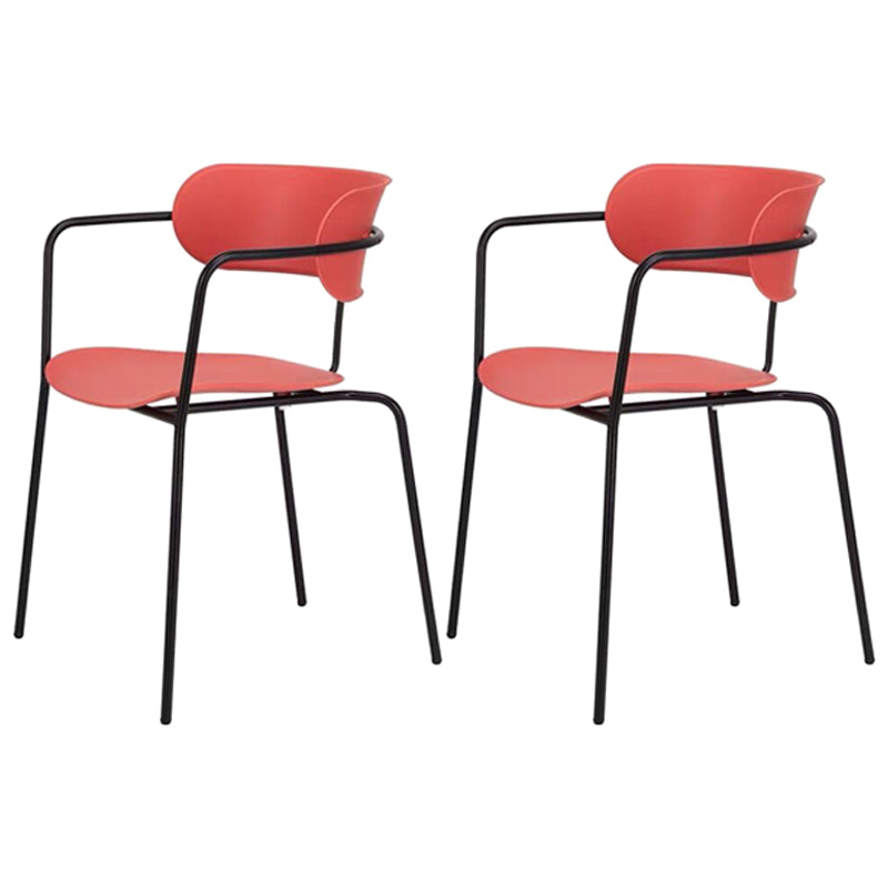 Chaise de salle à manger de style contemporain, chaise d'appoint de cuisine à bras ouvert avec pieds en métal