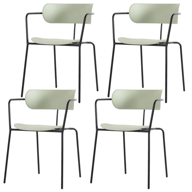 Chaise de salle à manger de style contemporain, chaise d'appoint de cuisine à bras ouvert avec pieds en métal