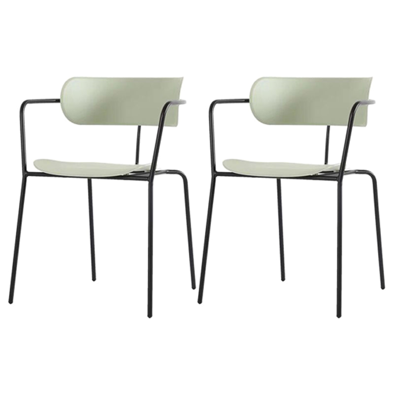 Chaise de salle à manger de style contemporain, chaise d'appoint de cuisine à bras ouvert avec pieds en métal