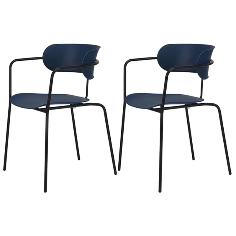 Chaise de salle à manger de style contemporain, chaise d'appoint de cuisine à bras ouvert avec pieds en métal