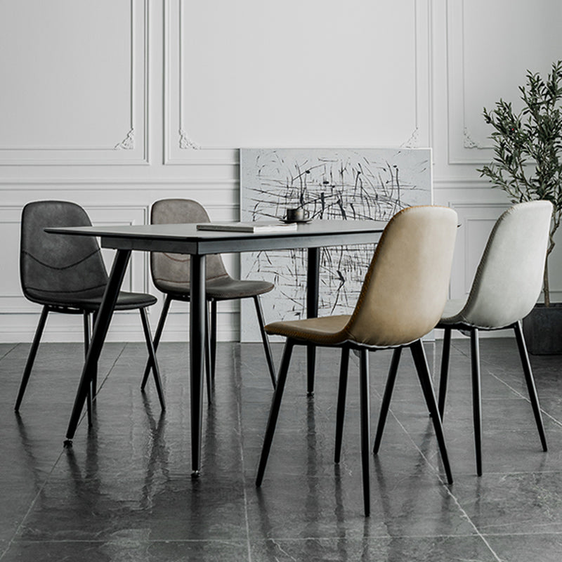 Chaise de salle à manger en métal de style Glam, chaises sans accoudoirs latérales pour cuisine