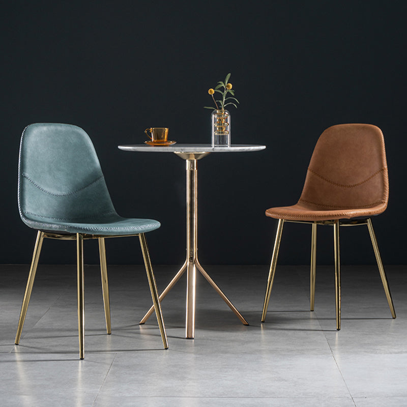 Chaise de salle à manger en métal de style Glam, chaises sans accoudoirs latérales pour cuisine