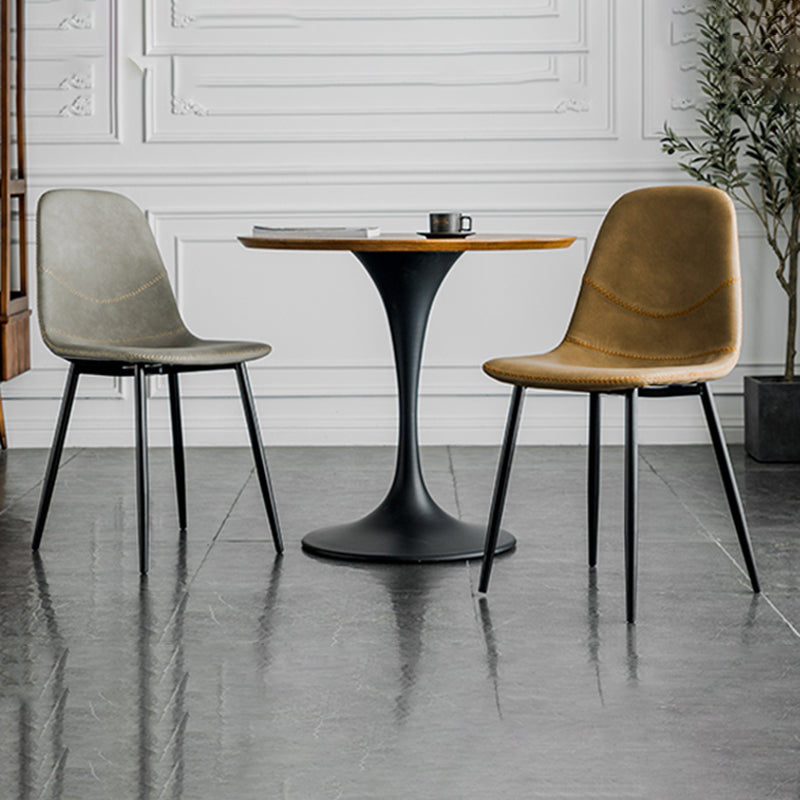 Chaise de salle à manger en métal de style Glam, chaises sans accoudoirs latérales pour cuisine