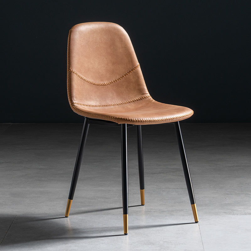 Chaise de salle à manger en métal de style Glam, chaises sans accoudoirs latérales pour cuisine