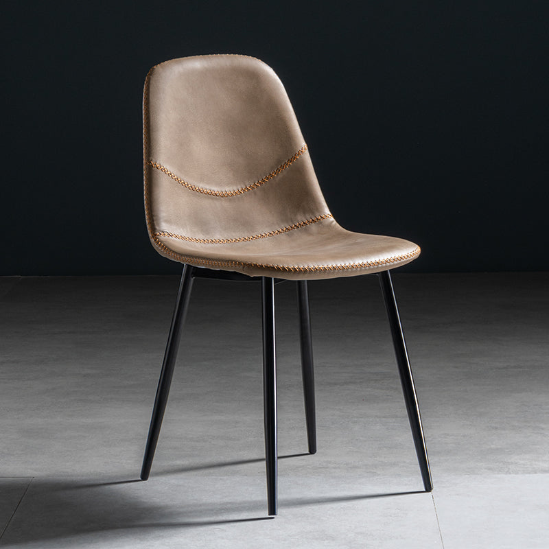 Chaise de salle à manger en métal de style Glam, chaises sans accoudoirs latérales pour cuisine