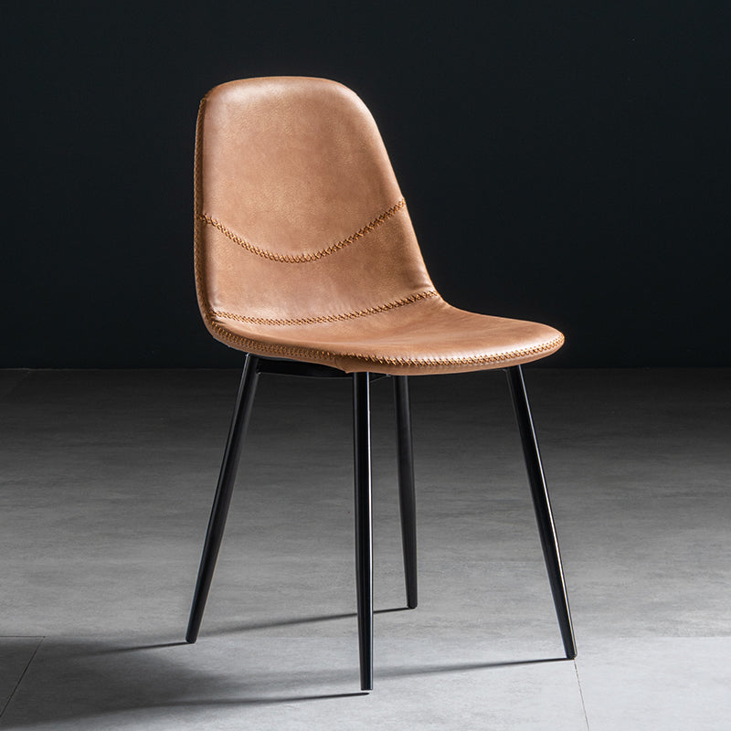 Chaise de salle à manger en métal de style Glam, chaises sans accoudoirs latérales pour cuisine