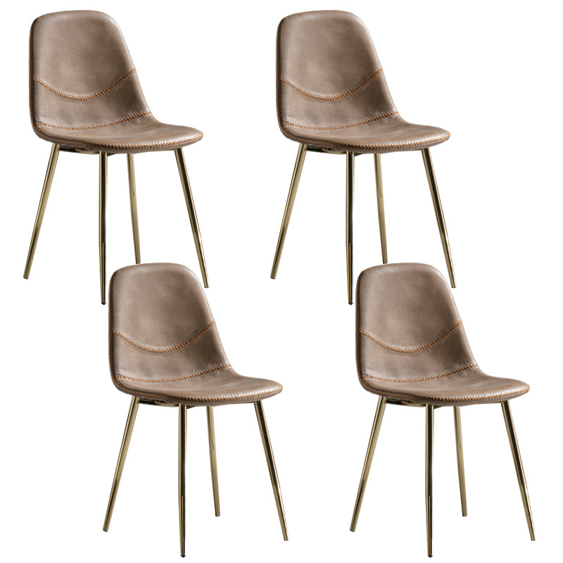 Chaise de salle à manger en métal de style Glam, chaises sans accoudoirs latérales pour cuisine