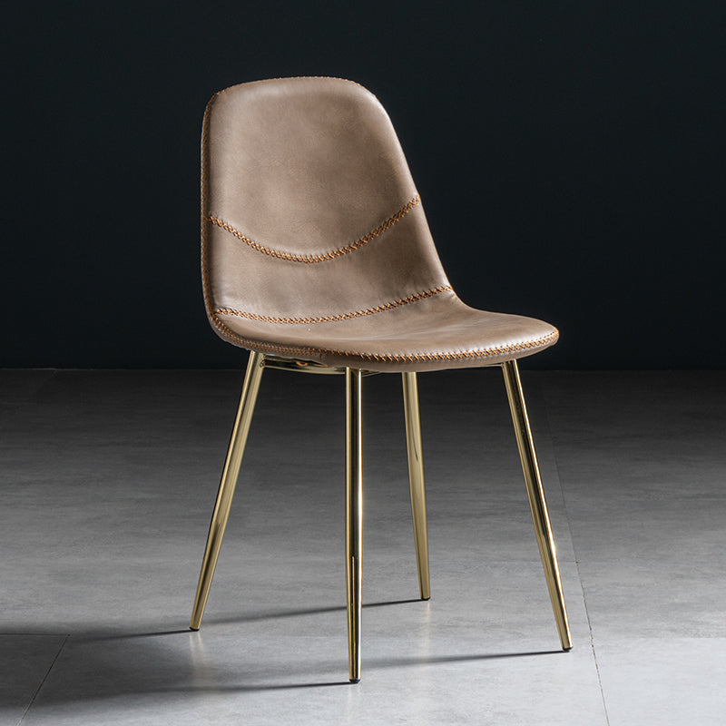 Chaise de salle à manger en métal de style Glam, chaises sans accoudoirs latérales pour cuisine