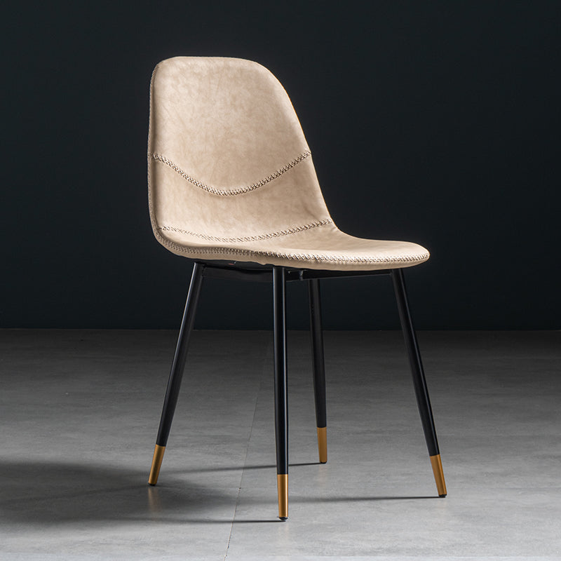 Chaise de salle à manger en métal de style Glam, chaises sans accoudoirs latérales pour cuisine