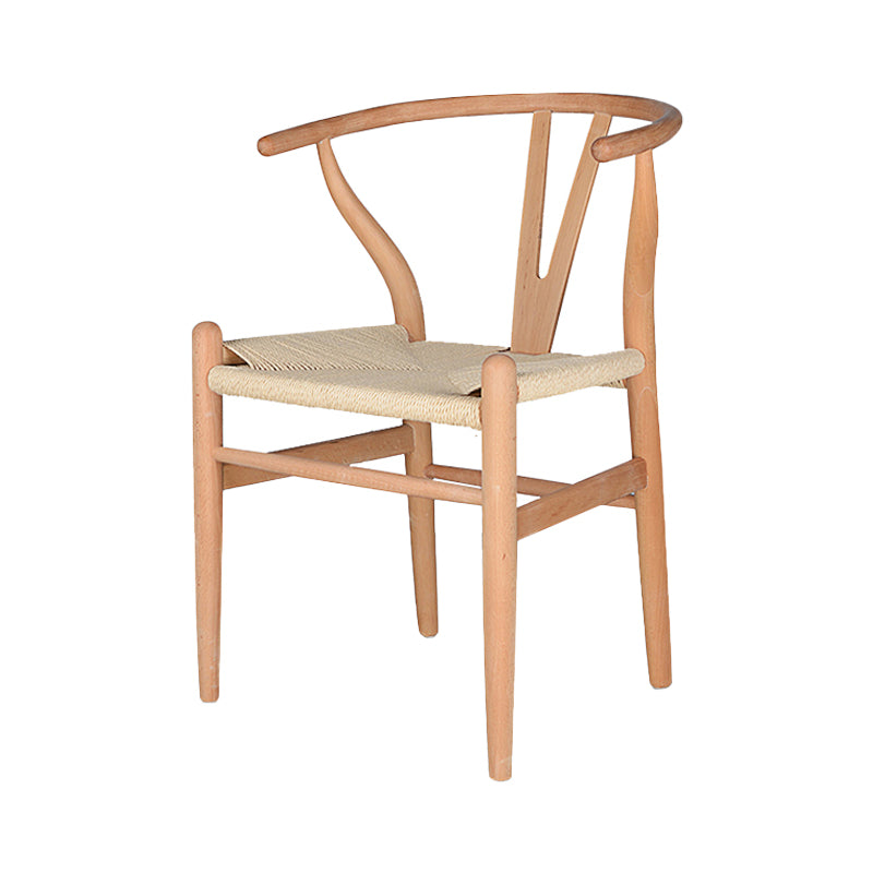 Contemporary Style Ash Wood Chair Dining Room Fork Bone Back Chairs Set