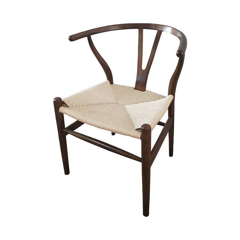 Contemporary Style Ash Wood Chair Dining Room Fork Bone Back Chairs Set