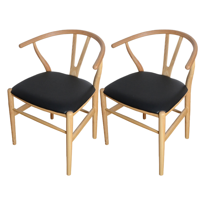 Contemporary Style Ash Wood Chair Dining Room Fork Bone Back Chairs Set