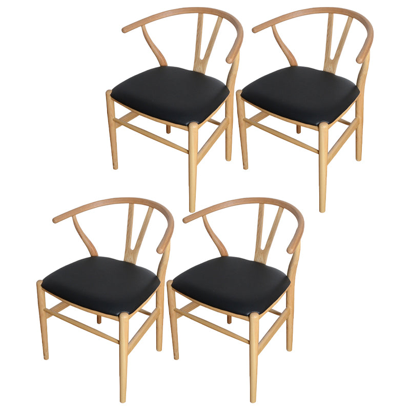 Contemporary Style Ash Wood Chair Dining Room Fork Bone Back Chairs Set