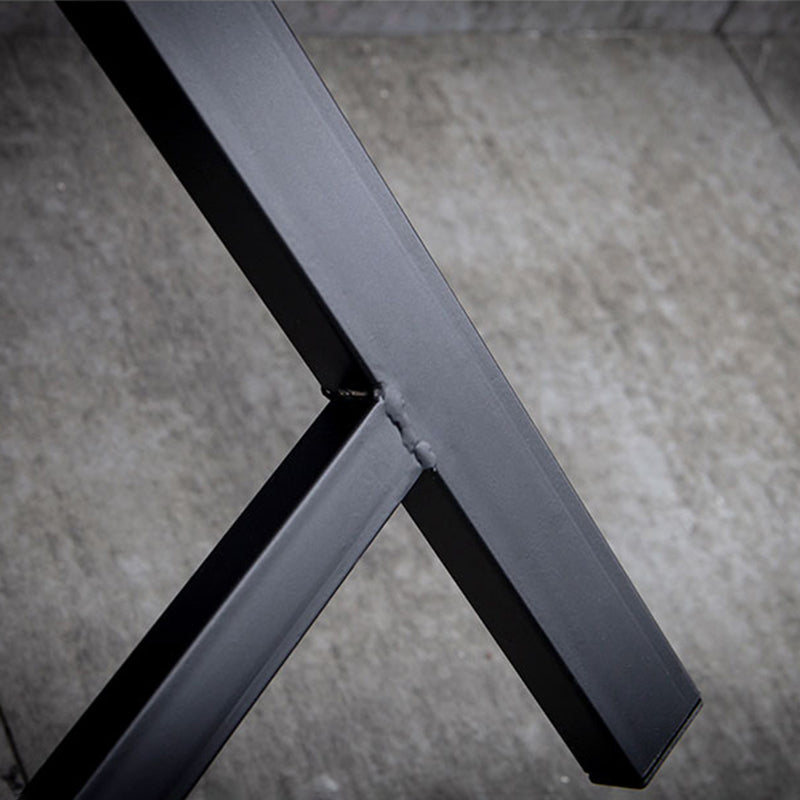 Tabouret de bar à dossier bas en fer noir, tabouret haut de conception creuse de style industriel