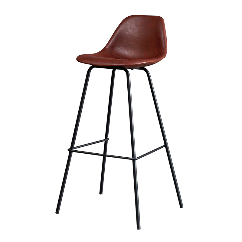 Tabouret de bar en métal noir Tabouret de comptoir Bristol à dossier bas scandinave avec siège baquet