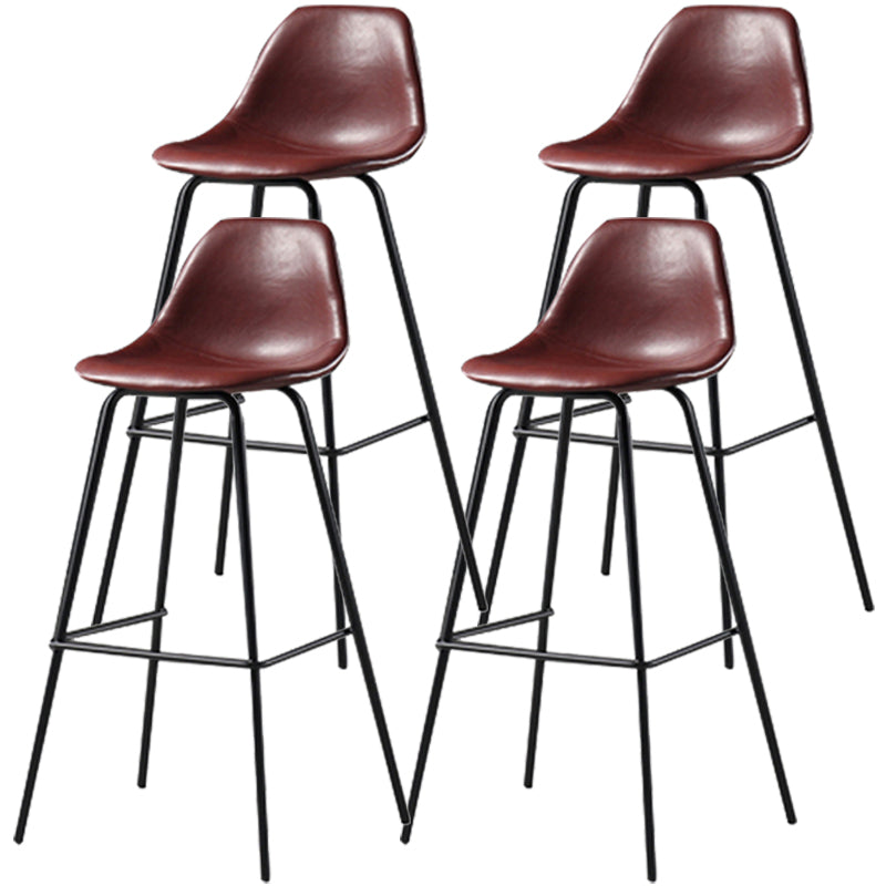 Tabouret de bar en métal noir Tabouret de comptoir Bristol à dossier bas scandinave avec siège baquet