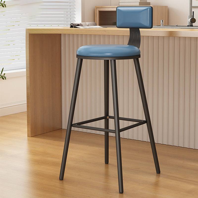 Barhocker aus Metall im Industriestil, runder Sitz, Thekenhocker für die Küchenbar