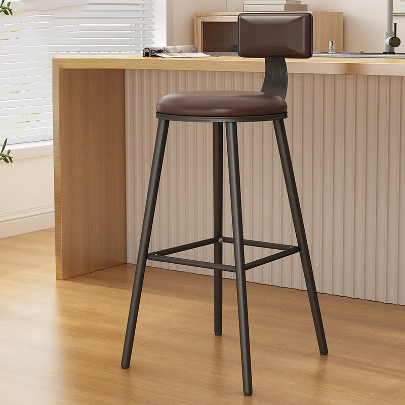 Barhocker aus Metall im Industriestil, runder Sitz, Thekenhocker für die Küchenbar