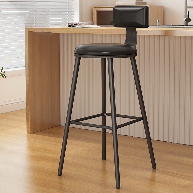 Barhocker aus Metall im Industriestil, runder Sitz, Thekenhocker für die Küchenbar