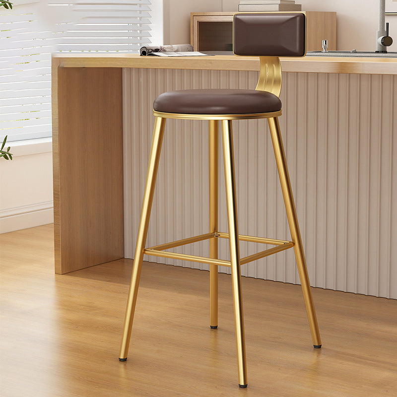 Barhocker aus Metall im Industriestil, runder Sitz, Thekenhocker für die Küchenbar
