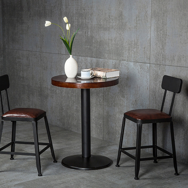 Asiento de cuero cuadrado de estilo industrial con patas de metal Taburete para barra de cocina