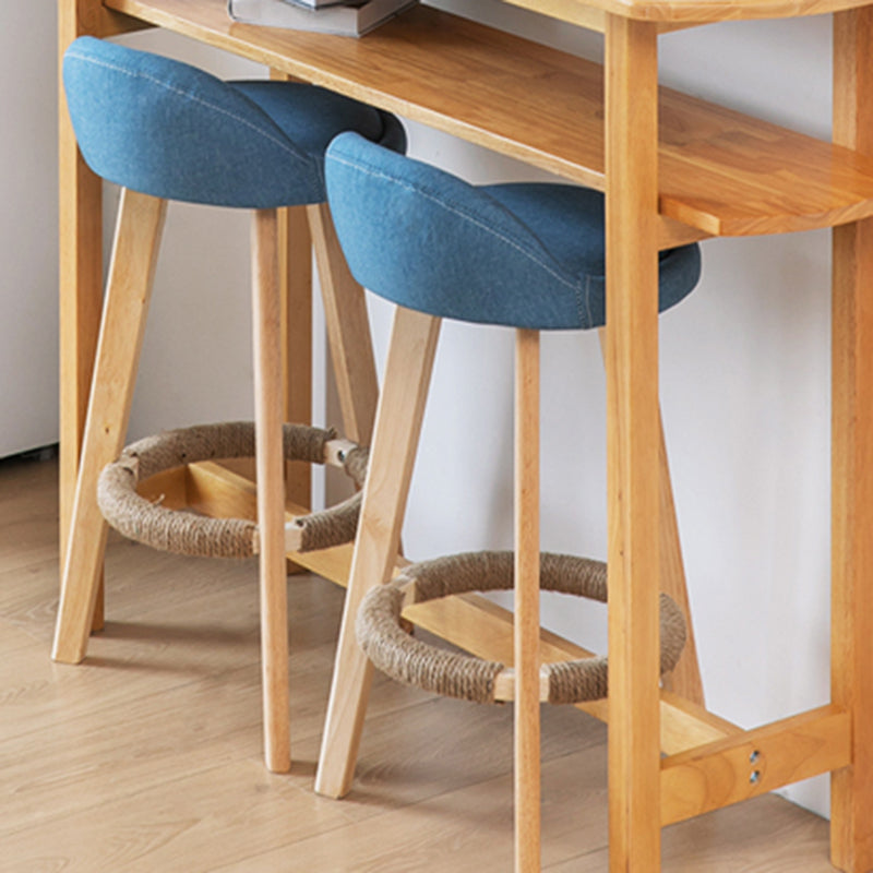 Taburete de bar con patas de madera de estilo escandinavo, taburete de mostrador para barra de cocina, 1 Uds.