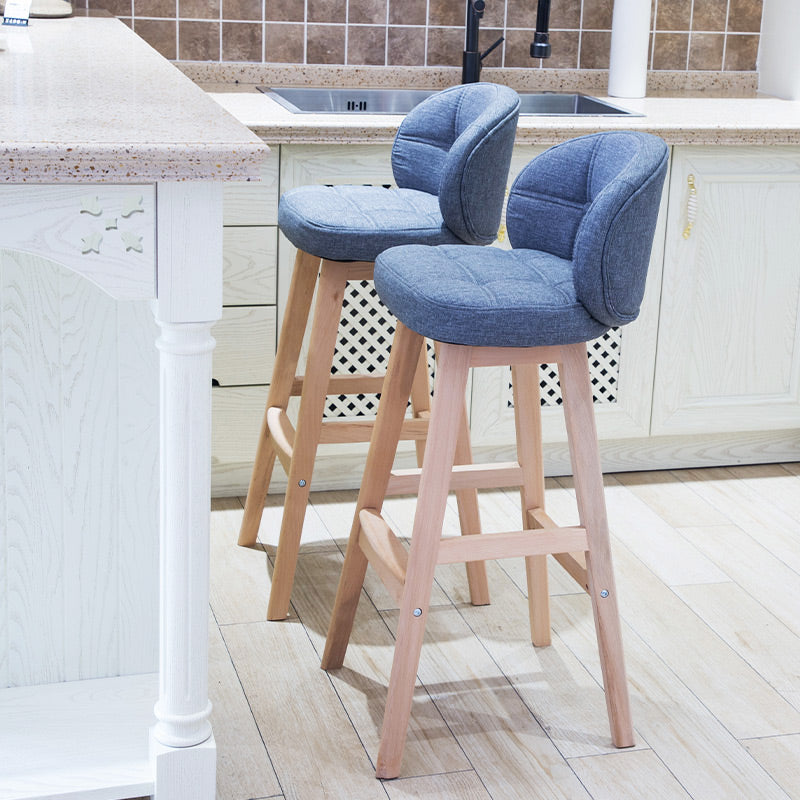 Taburete de Bar con patas de madera de estilo escandinavo, taburete para barra de cocina, 1 Uds.