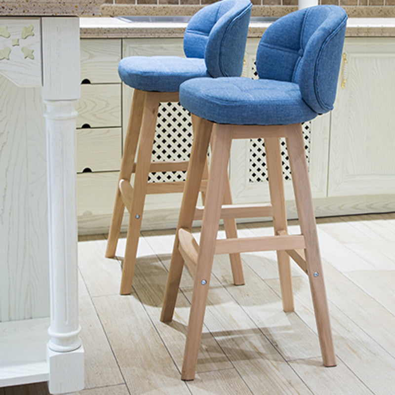Taburete de Bar con patas de madera de estilo escandinavo, taburete para barra de cocina, 1 Uds.