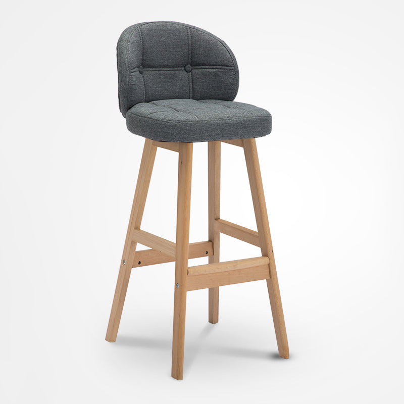 Taburete de Bar con patas de madera de estilo escandinavo, taburete para barra de cocina, 1 Uds.