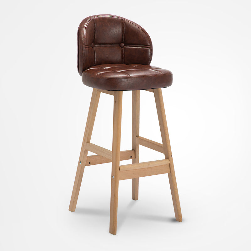 Taburete de Bar con patas de madera de estilo escandinavo, taburete para barra de cocina, 1 Uds.