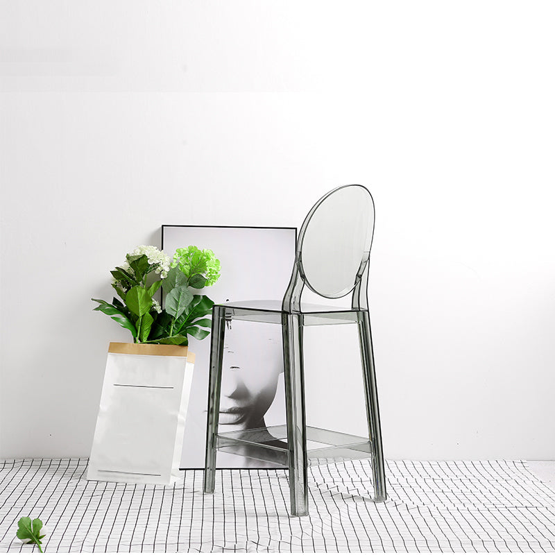 26-inch Height Barstool Modern Indoor Transparent Plastic Bar Stool